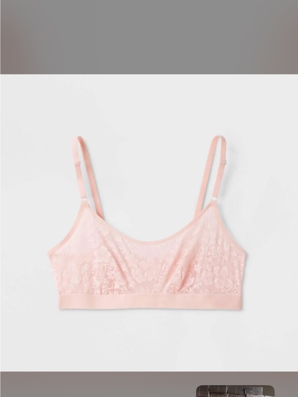 Auden Pink Lace Bralette with Adjustable Straps